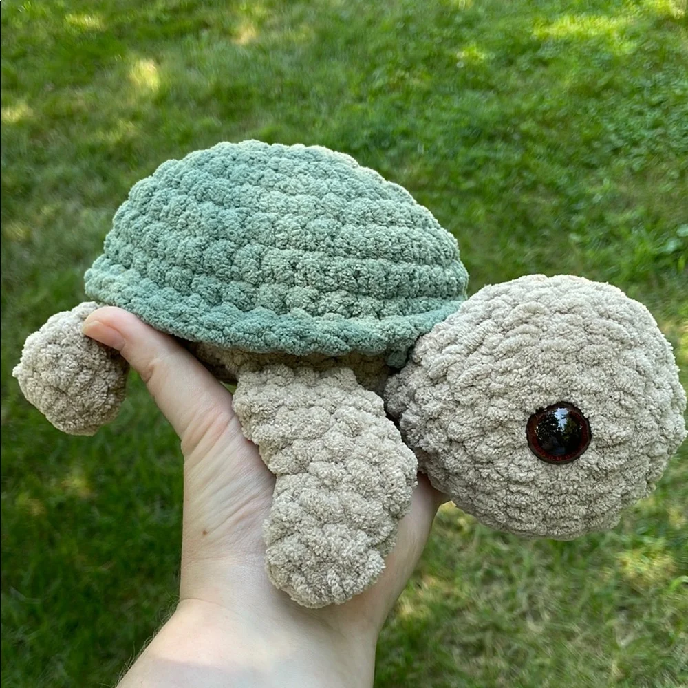 Sea Turtle Stuffie Amigurumi Sea Turtle Plushie Handmade Crochet - Picture 1 of 8
